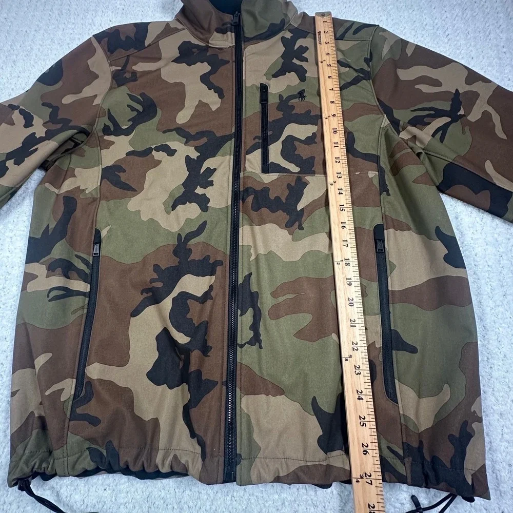 Polo Ralph Lauren Mens Camo Softshell Fleece Lined Jacket Full Zip Large Altered